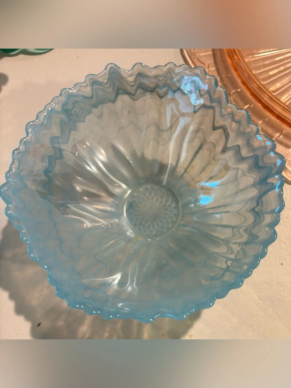VintageAssorted Colored Glass Serving Dishes - Pink, Amber, Green, Purple, Clear